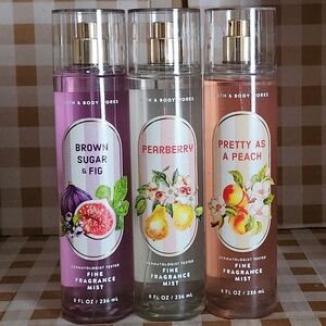 New! Bath & Body Works Scents 8 FL OZ Mist Spray Collection 3PC Bundle